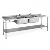 Double Bowl Double Drainer Sink complete with Stand